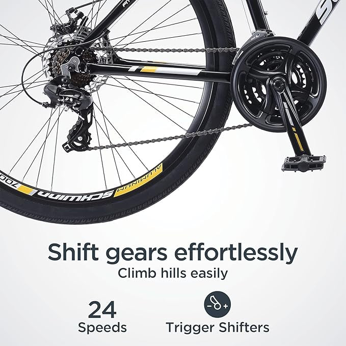 Schwinn GTX Comfort Adult Hybrid Bike, Men and Women, Dual Sport Bicycle, 700c Wheels, Step-Through or Step-Over Lightweight Aluminum Frame