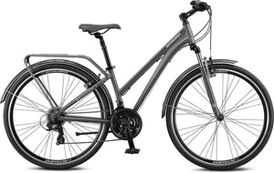 Schwinn Discover Adult Hybrid Bike for Men and Women, 700c Wheels, 21-Speeds, Step-Through or Step-Over Frame, Front and Rear Fenders, Rear Cargo Rack