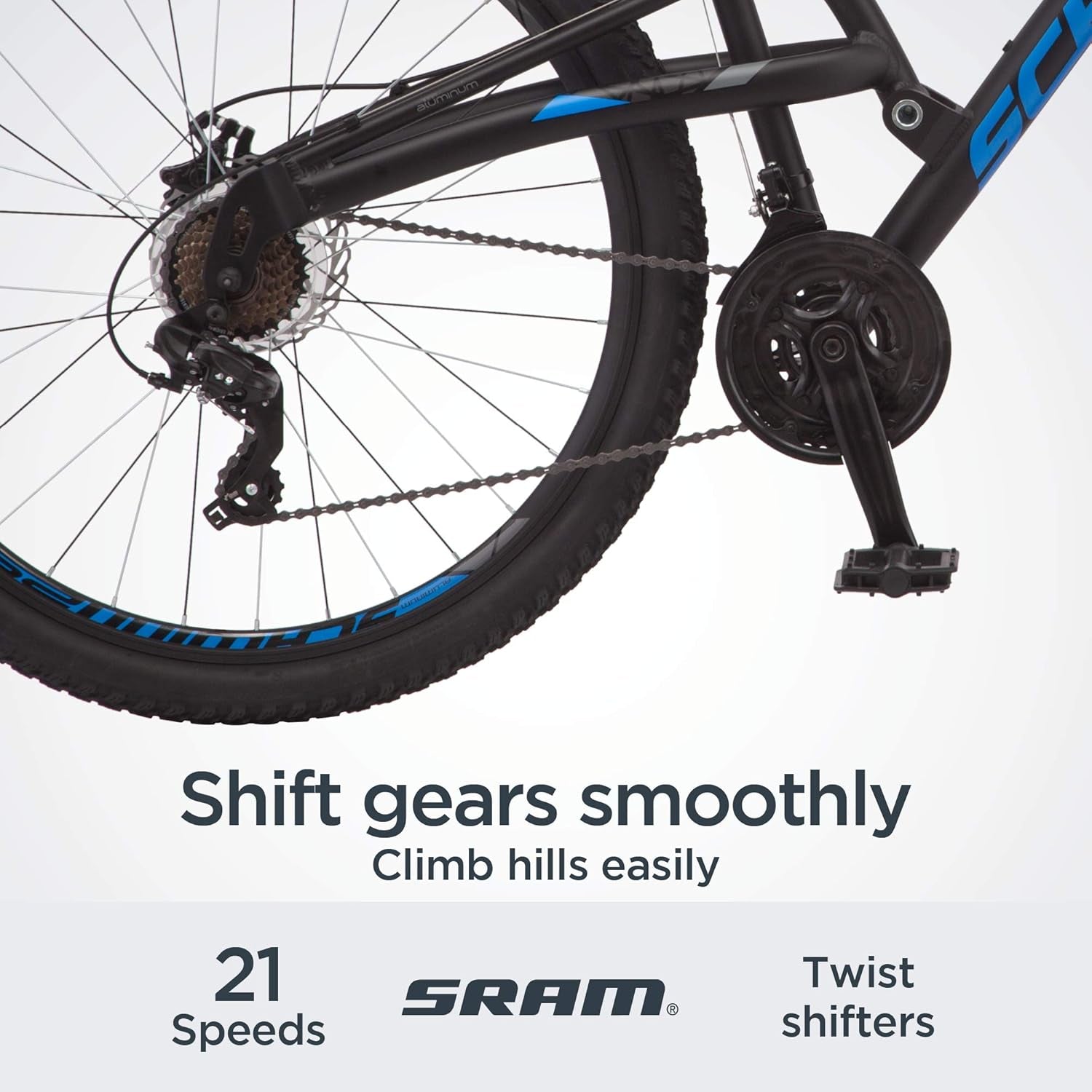 Schwinn S29 Mens and Womens Mountain Bike, 29-Inch Wheels, Aluminum Frame, Dual-Suspension, Mechanical Disc Brakes