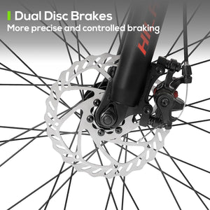HH HILAND Full Suspension Mens Mountain Bike, 21 Speed, 26 Inch Wheel, Dual Disc Brake Bike for Men Womens Adult Bicycle