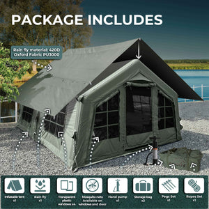 Coody 13.6 (Koala-5) Forest Green Inflatable Tent House for Camping (2-8 person)