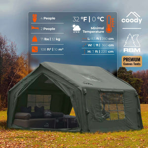 Coody 10 Forest Green Inflatable Tent House for Camping (2-4 person)