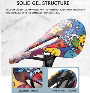 ENLEE Carbon Fiber Bike Saddle Shock Absorbing Cycling Saddle Cushion for Road MTB Mountain Bikes