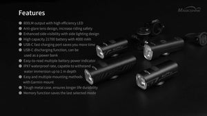 Magicshine Allty Bike Lights Allty 400,Allty 800 Road Bike Light, USB Type-C Rechargeable, IPX7 Waterproof LED Bike Light for Road, Urban Cyclists