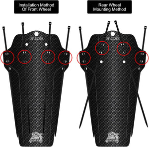 ENLEE 1PC Mountain Bike Fender - Lightweight Flexible MTB Mud Guard, Waterproof Heat-Resistant Bicycle Fenders, Universal Front and Rear 26", 27.5", 29" Plus Size and Fat Bike Wheel Sizes