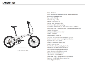LANGTU Folding Bike 20“ inch
