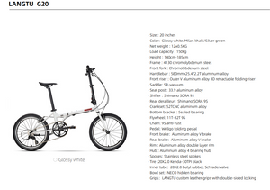 LANGTU Folding Bike 20“ inch