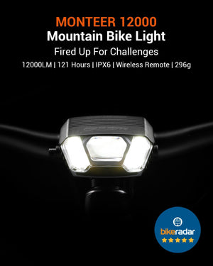 Magicshine MONTEER 12000 Mountain Bike Light,IPX6 Waterproof 12000 Lumen Max Output,20,000mAh Type-C Battery Pack with Reverse Charging Ultimate MTB Light