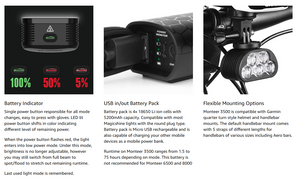 Magicshine Monteer 3500S Nebula Mountain Bike Light, 3500 lumens max Actual Output, 1800 Lumen Flood,1400 Lumen spot, 5200 mAh USB Rechargeable Battery Pack, IPX5 Water Resistent MTB Helmet Light