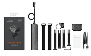 Magicshine Monteer 3500S Nebula Mountain Bike Light, 3500 lumens max Actual Output, 1800 Lumen Flood,1400 Lumen spot, 5200 mAh USB Rechargeable Battery Pack, IPX5 Water Resistent MTB Helmet Light