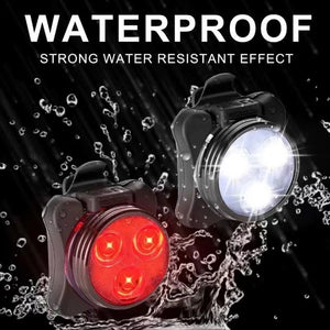 USB Rechargeable Bike Light Set Super Bright Front Headlight and Free Rear LED Bicycle Light Safety Warning 2019