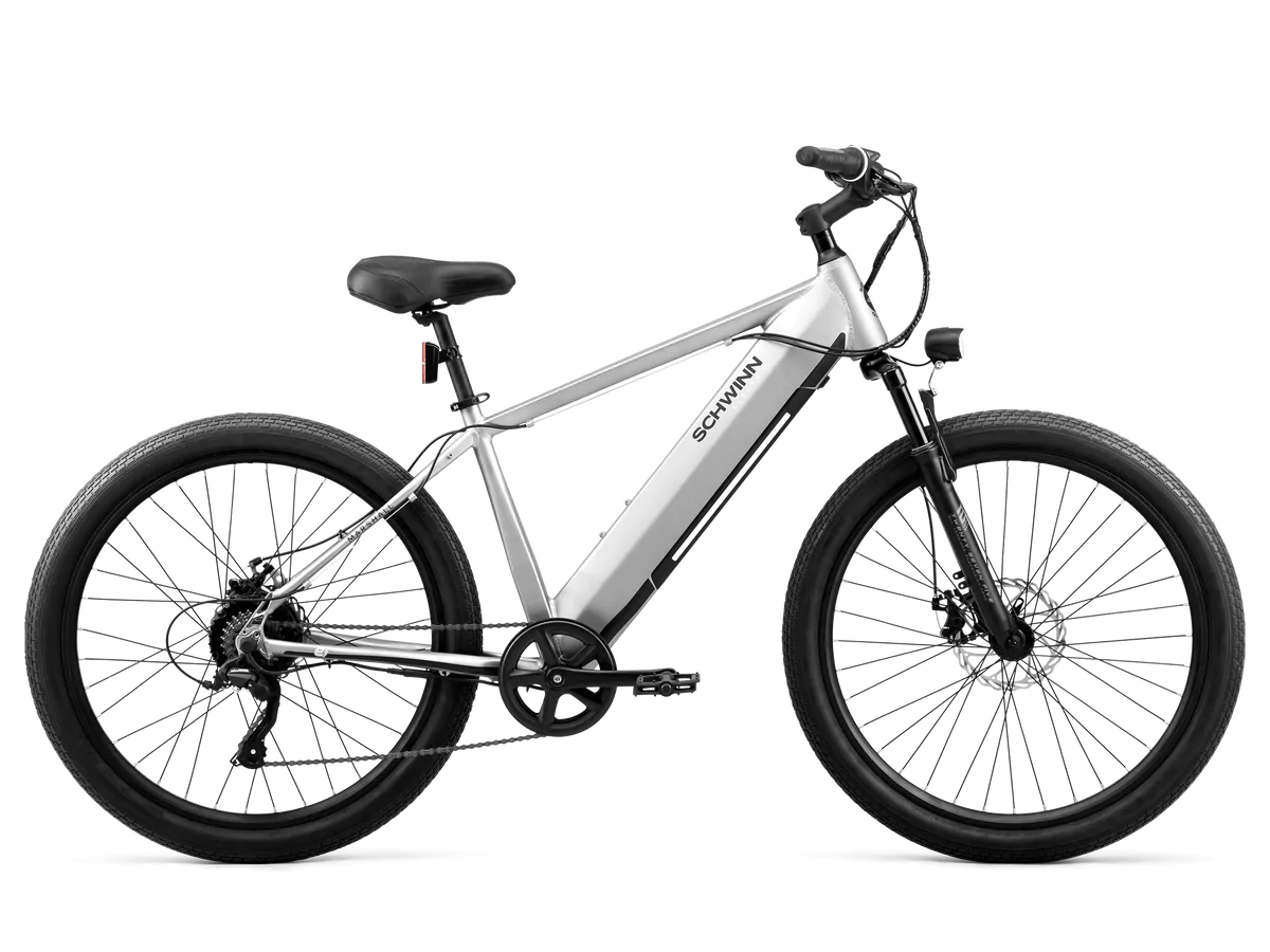 Schwinn Marshall 27.5 Step-Over Electric Bike - Silver - NEW