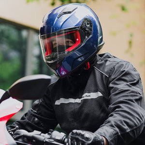 ILM Motorcycle Full Face Helmet for Adults Men Anti-Fog Pinlock Shield Street Bike Snowmobile Helmets DOT Model-817 (Blue,M)