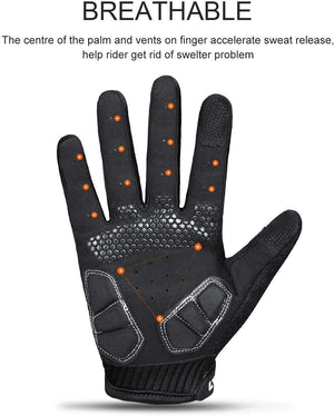 KUTOOK Autumn Pad Full Finger Bike Gloves Finger Tip with Touch Screen Function