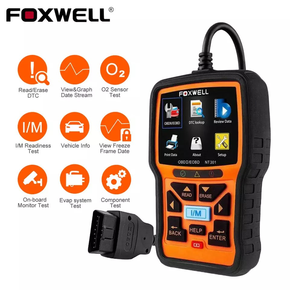 Foxwell NT301 OBD2 Scanner Professional Read Clear Code ODB 2 Automotivo Scanner Auto Car Diagnostic Tool with Full OBD Function