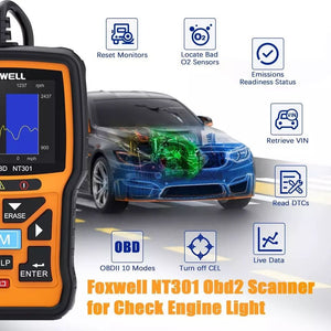 Foxwell NT301 OBD2 Scanner Professional Read Clear Code ODB 2 Automotivo Scanner Auto Car Diagnostic Tool with Full OBD Function