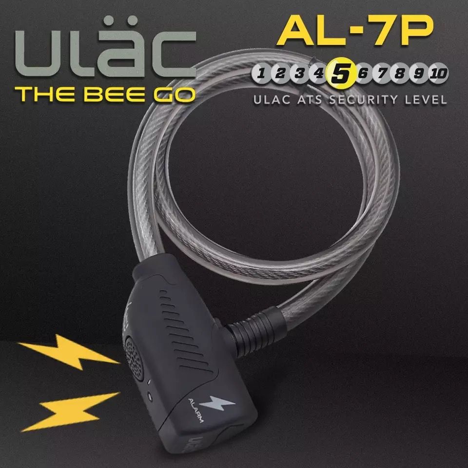 ULAC Mini Bicycle Lock 110dB Alarm Horn LED Indicator Cable Lock Destr